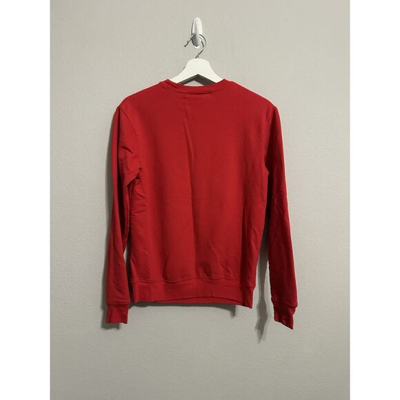 Santa & Kitty Cat Christmas Sweatshirt With Attached Jingle Bells size Medium - Picture 5 of 10